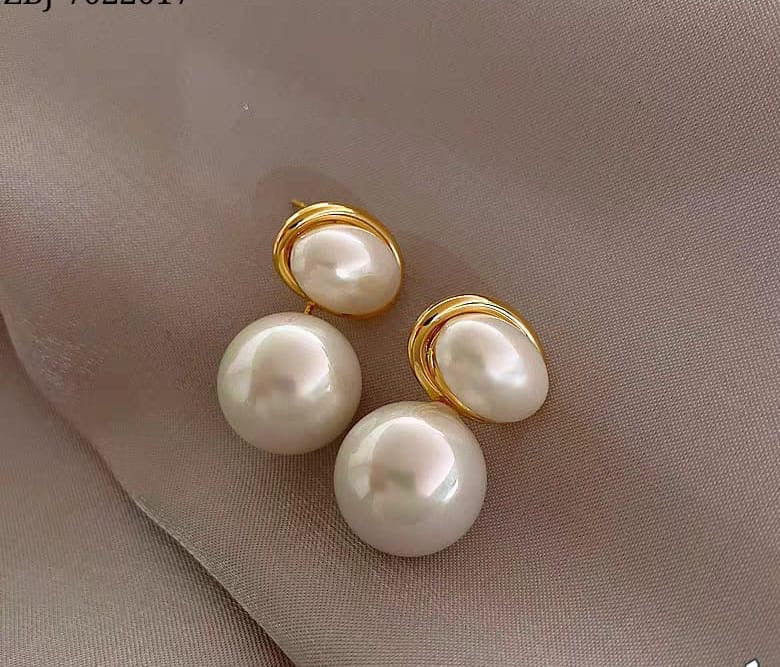 Oval Shape Marble Korean Style Earings
