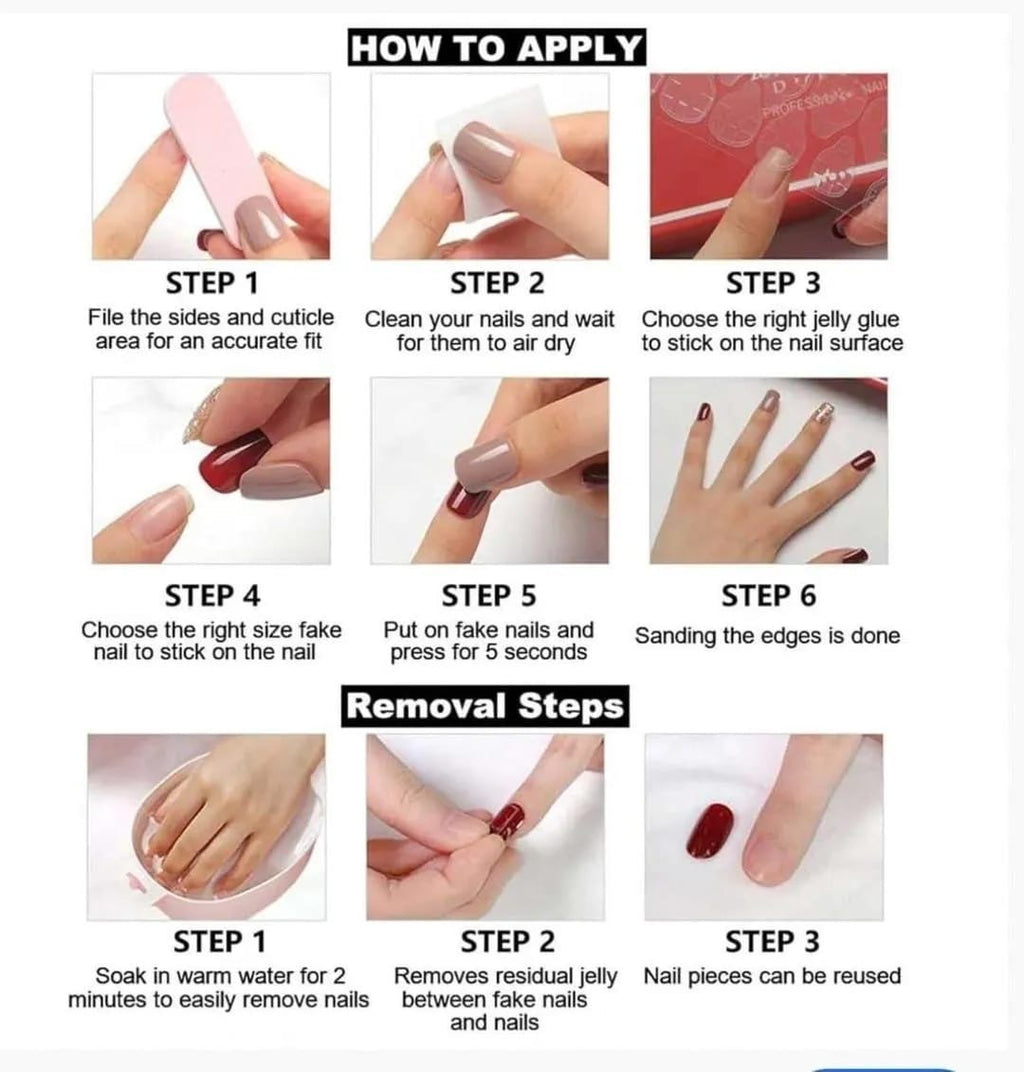 Multicolor 12 Pcs Stylish Artificial Nails Set For Fashionable Look