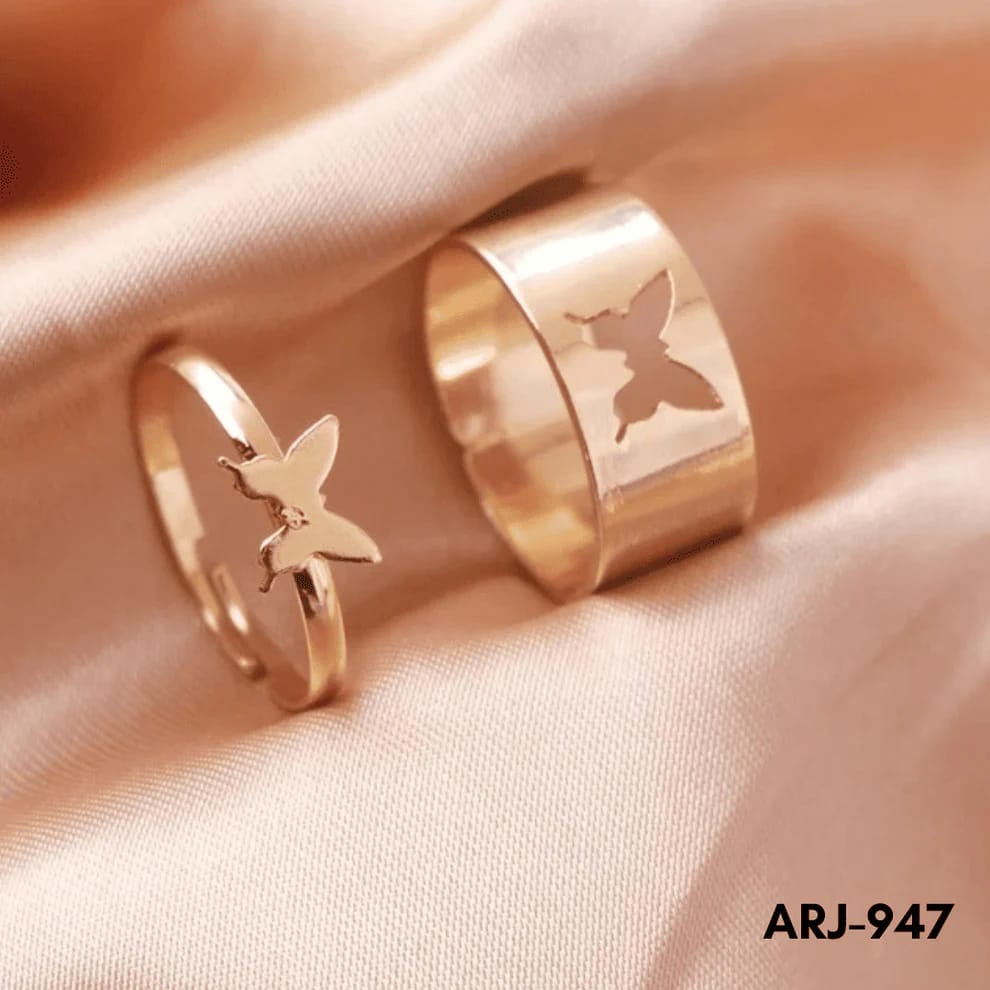 Double Butterfly Couple Ring
