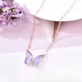 Crystal Butterfly Pendant Necklace