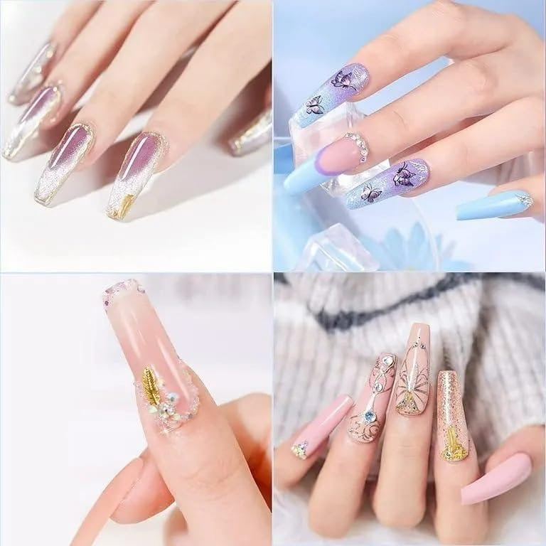 Multicolor 12 Pcs Stylish Artificial Nails Set For Fashionable Look
