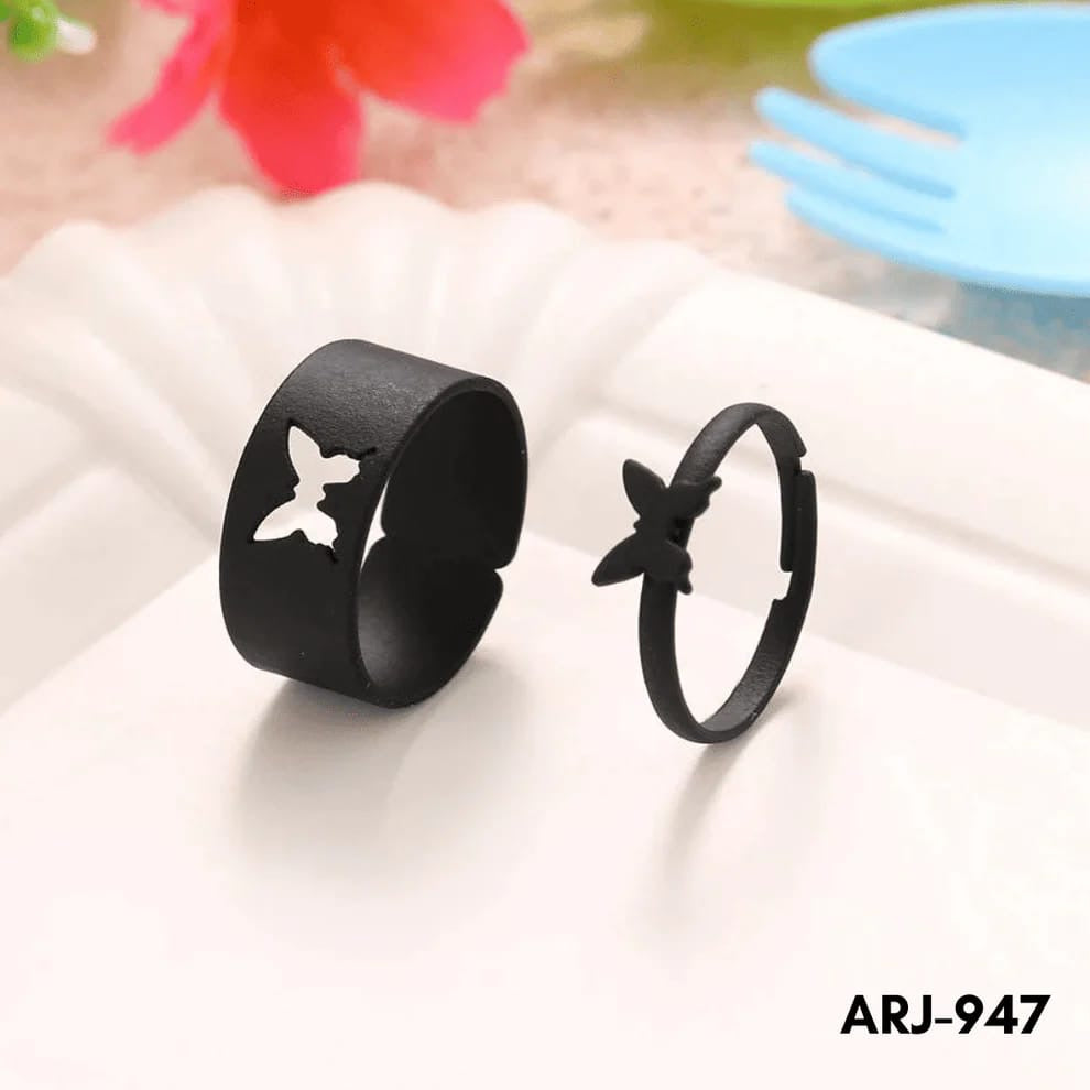 Double Butterfly Couple Ring