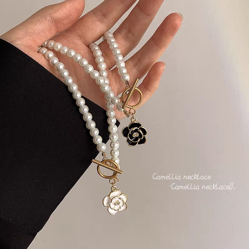 Elegant Korean Camellia Pendant