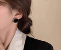 French Square Earrings Elegant Metallic Personalized Irregular Square Earrings